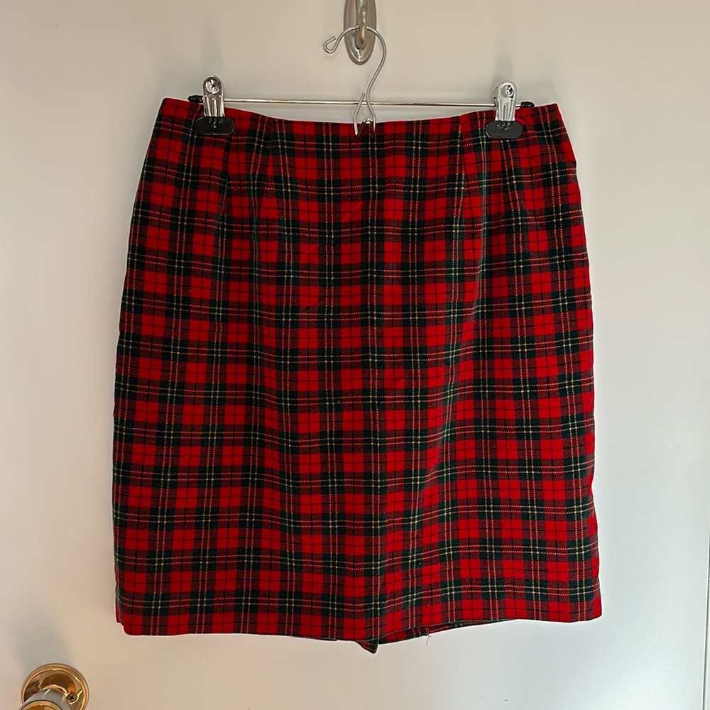 Vintage Talbots Plaid Red Skirt